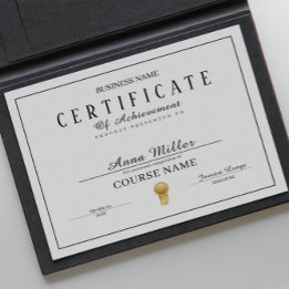 Certificat D'Achèvement Prix Noir Et Blanc