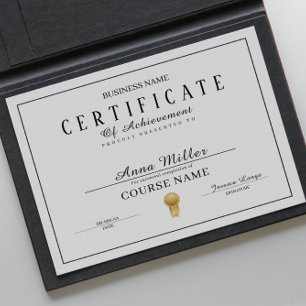 Certificat D'Achèvement Prix Noir Et Blanc