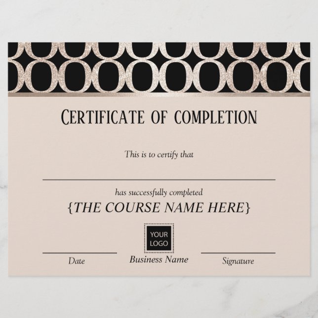 Certificat d'achèvement Prix Or de luxe (Devant)