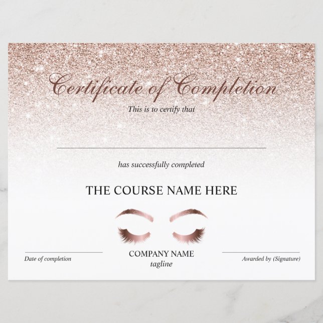 Certificat d'achèvement Récompenser la formation d (Devant)