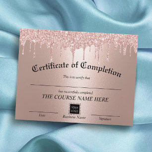 Certificat d'achèvement rose Gold Drips