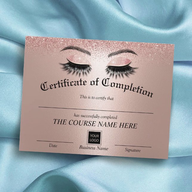 Certificat d'achèvement rose Gold Lashes (Créateur téléchargé)