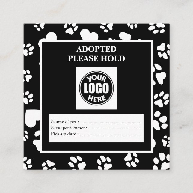 Certificat d'adoption d'animaux de compagnie noir  (Devant)