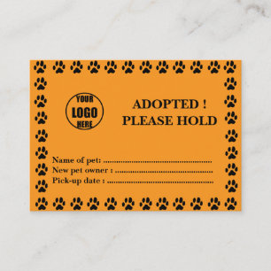Certificat d'adoption de animal de compagnie perso