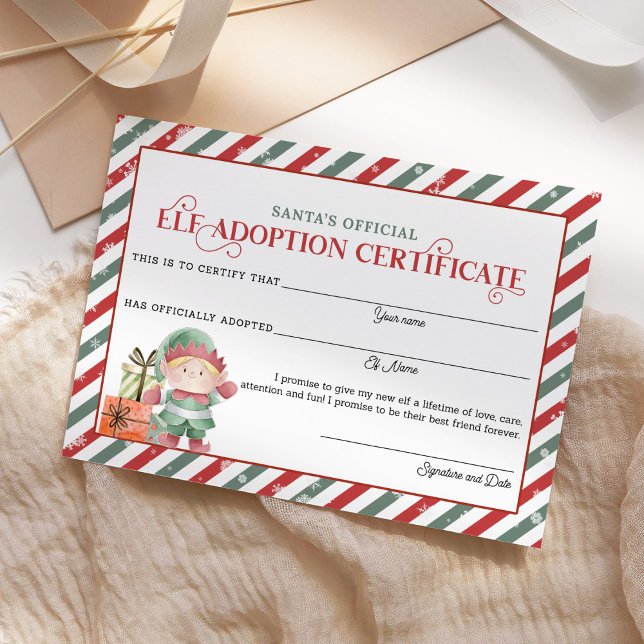 Certificat d'adoption des elfes de Noël (Créateur téléchargé)
