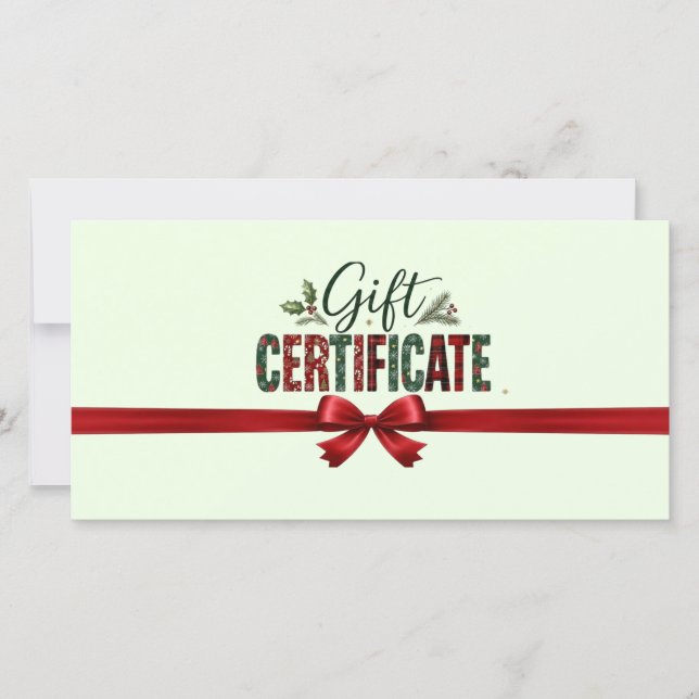 Certificat d'affaires avec code QR et ruban de Noë (Devant)