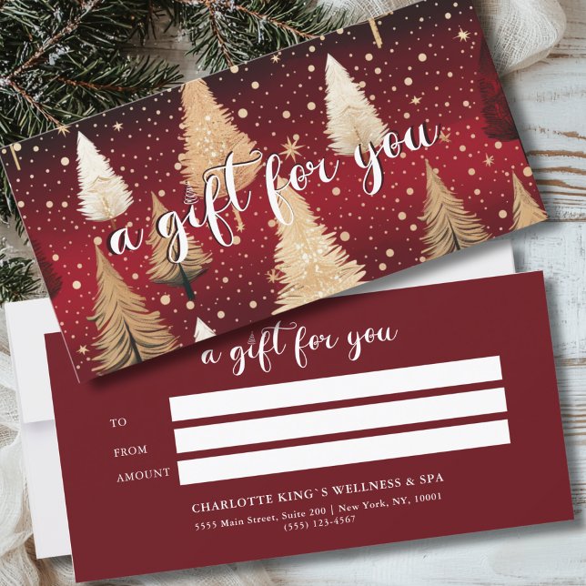 CERTIFICAT D'AFFAIRES SALON RED CHRISTMAS TREE (Custom SALON RED CHRISTMAS TREE BUSINESS CERTIFICATE with your Data)