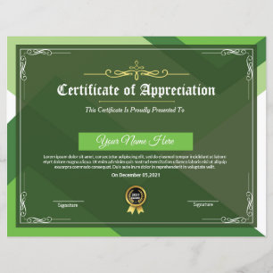 Certificat D'Appréciation