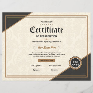 Certificat D'Appréciation