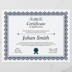 Certificat D'Appréciation