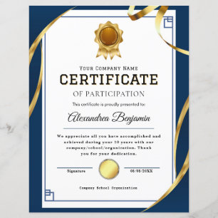 Certificat d'appréciation