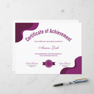 Certificat d'appréciation