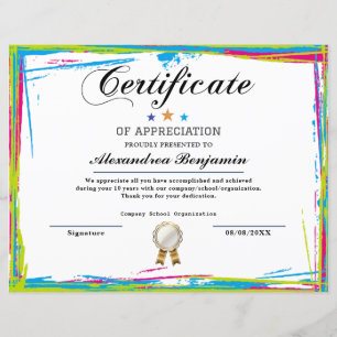 Certificat d'appréciation
