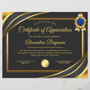 Certificat d'appréciation