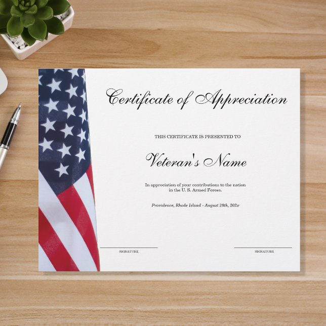 Certificat d'appréciation de l'ancien combattant (Créateur téléchargé)