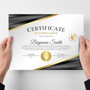 Certificat d'appréciation du charbon de bois et de