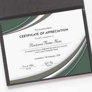 Certificat d'appréciation écologique Sage