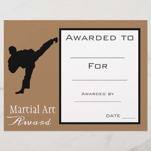 Certificat d'Art Martial (Devant)