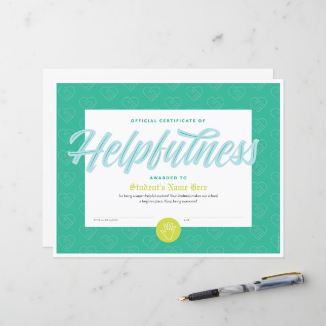 Certificat d'assistance (Devant/Arrière en situation)