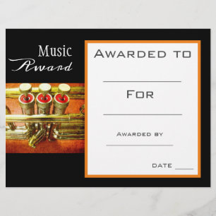 Certificat d'attribution de trompette de musique p
