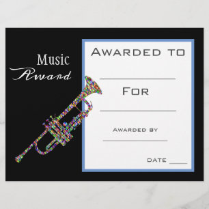 Certificat d'attribution de trompette de musique p