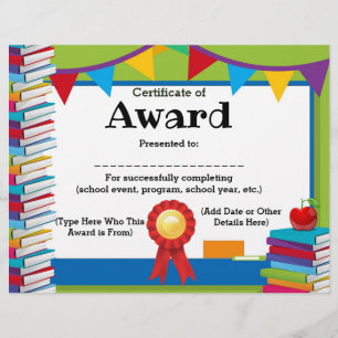 Certificat d'attribution Enfants personnalisables