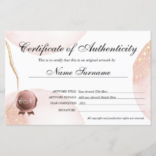 Certificat d'authenticité