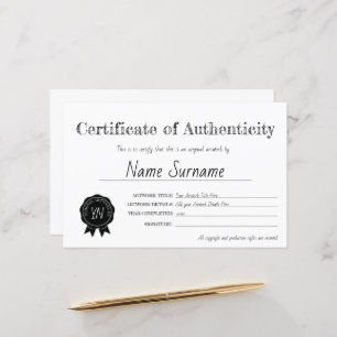 Certificat d'authenticité
