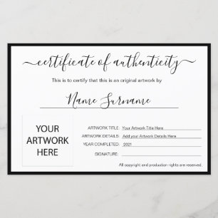 Certificat d'authenticité