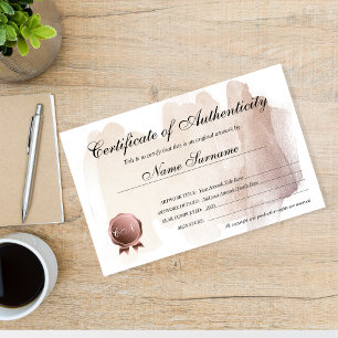 Certificat d'authenticité