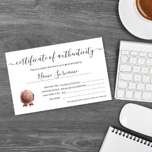Certificat d'authenticité