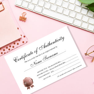 Certificat d'authenticité