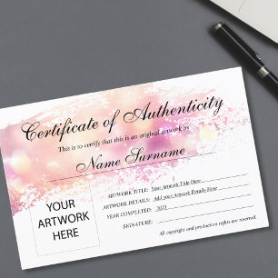 Certificat d'authenticité