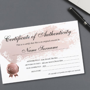 Certificat d'authenticité