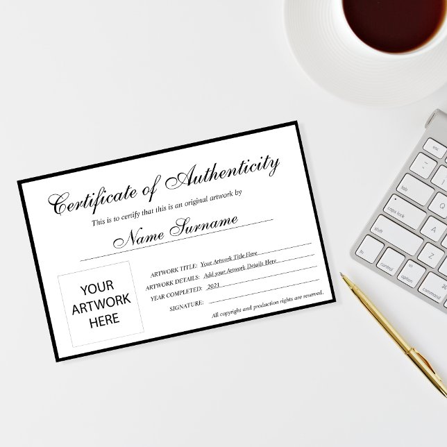 Certificat d'authenticité (Créateur téléchargé)