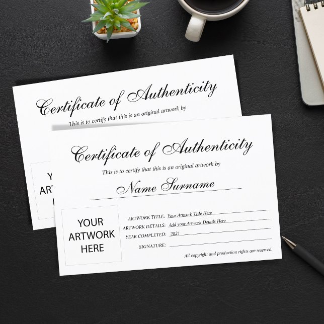 Certificat d'authenticité (Créateur téléchargé)