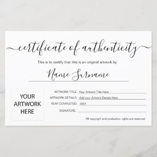Certificat d'authenticité