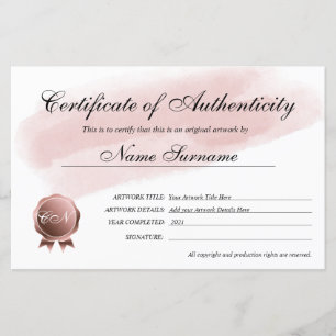 Certificat d'authenticité