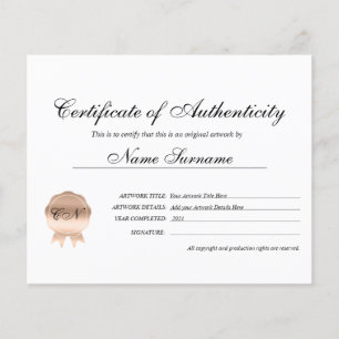 Certificat d'authenticité