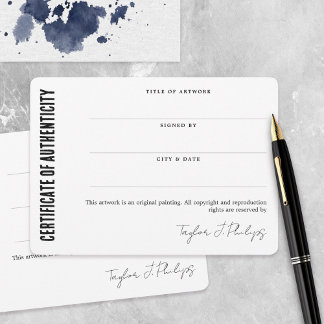 Certificat d'authenticité du script de signature n