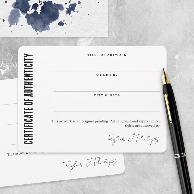 Certificat d'authenticité du script de signature n (Créateur téléchargé)