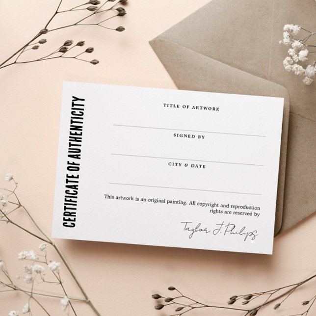 Certificat d'authenticité du script de signature n (Créateur téléchargé)