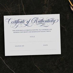 Certificat d'authenticité Gris & Navy Tourbillons