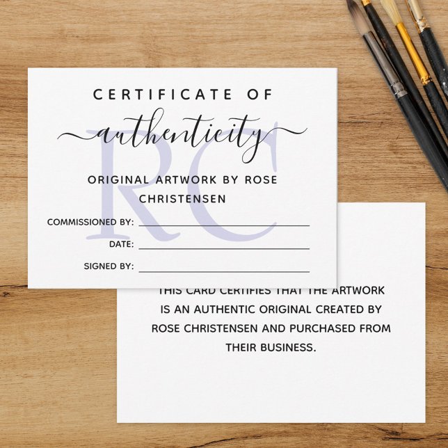 Certificat d'authenticité Monogramme Violet Plus G (Créateur téléchargé)