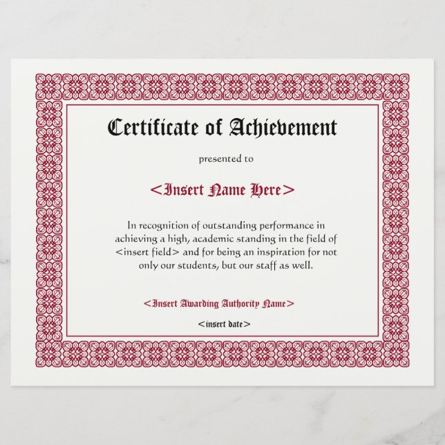 Certificat d'avènement (Devant)