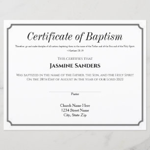 Certificat de baptême