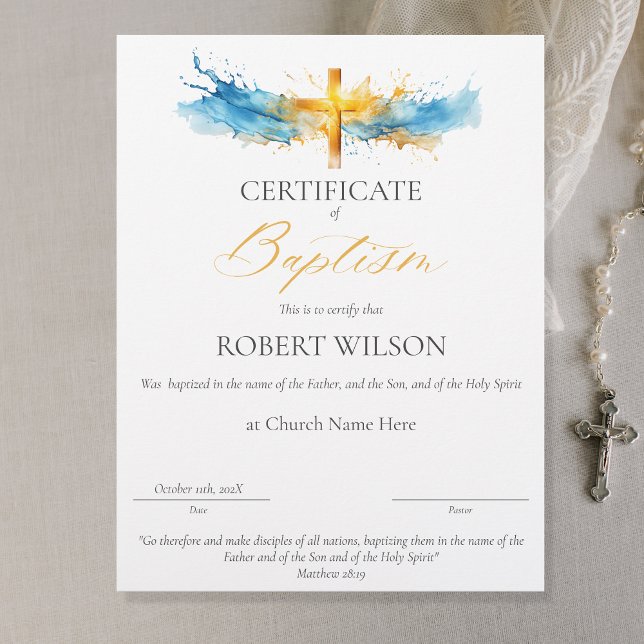 Certificat de baptême, certificat de baptême (Créateur téléchargé)