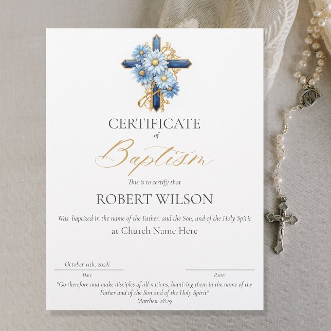 Certificat de baptême, certificat de baptême (Créateur téléchargé)