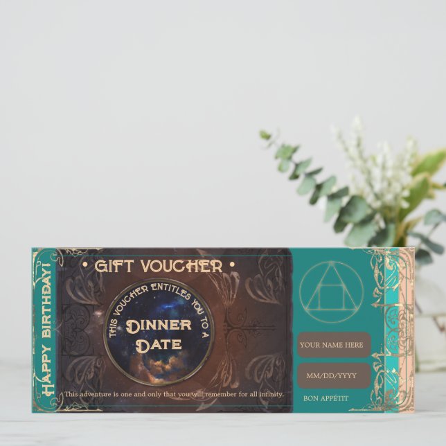 Certificat de bon cadeau d'anniversaire (Debout devant)