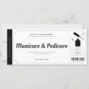 Certificat de bon cadeau pour manucure et pédicure